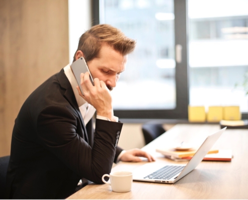 a man on a phone call