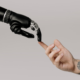 a bionic hand and human hand